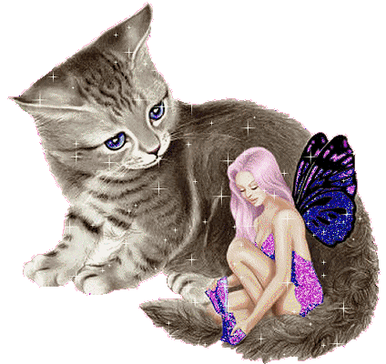 fairy with a cat